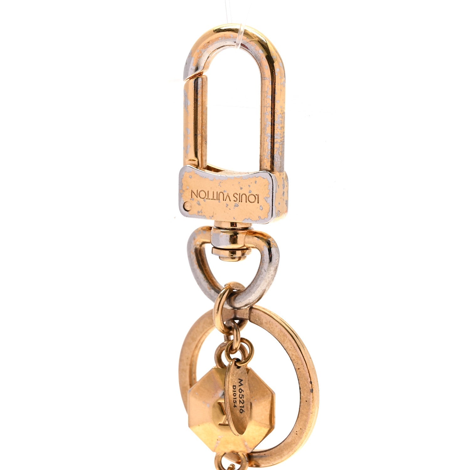 Louis Vuitton Metal LV Facettes Bag Charm Key Holder Gold