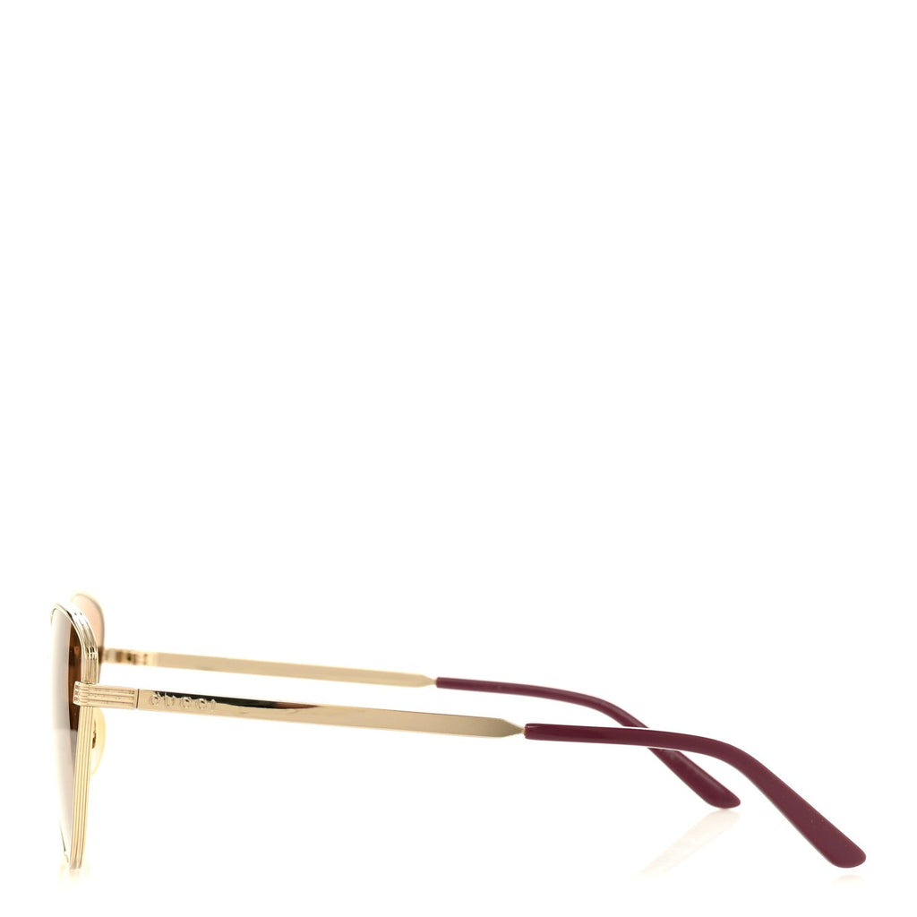 Gucci Metal Cat Eye Sunglasses Gold Purple