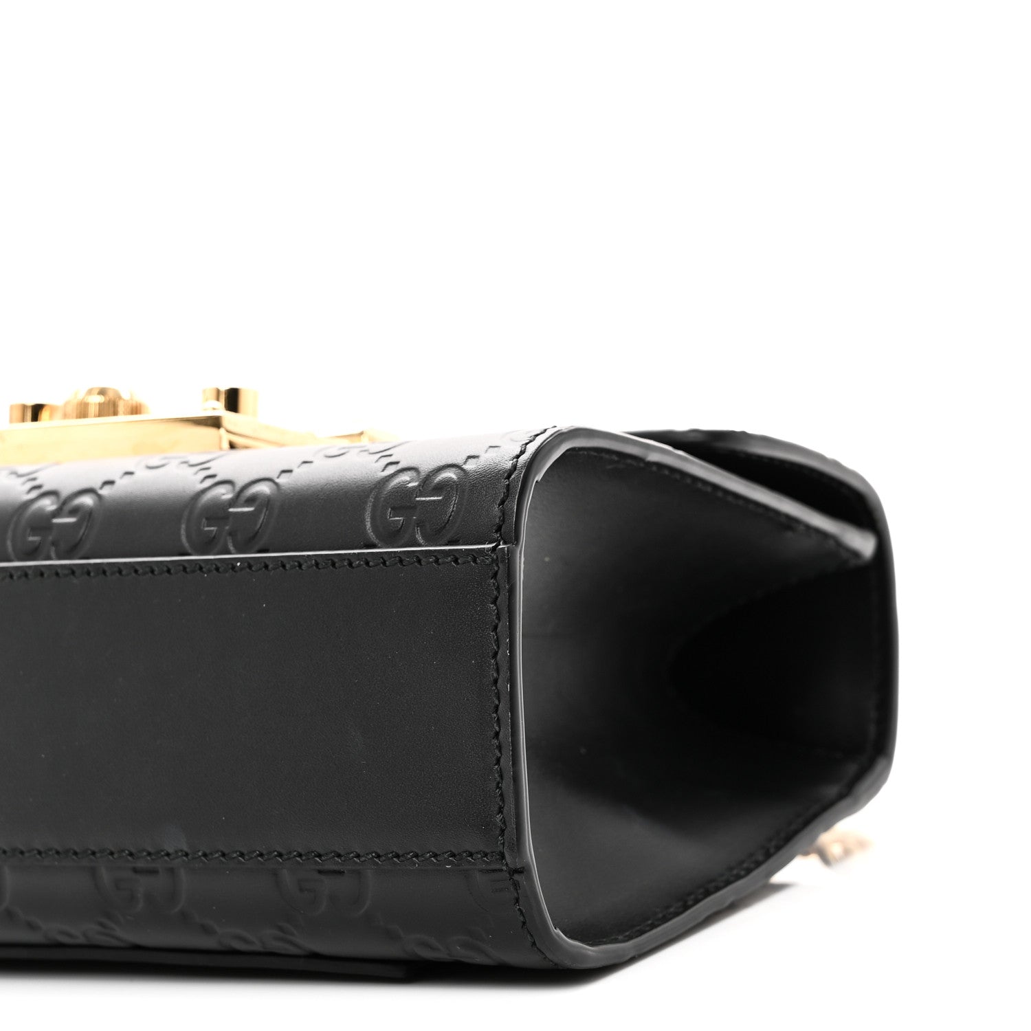 Gucci Guccissima Small Padlock Shoulder Bag Black