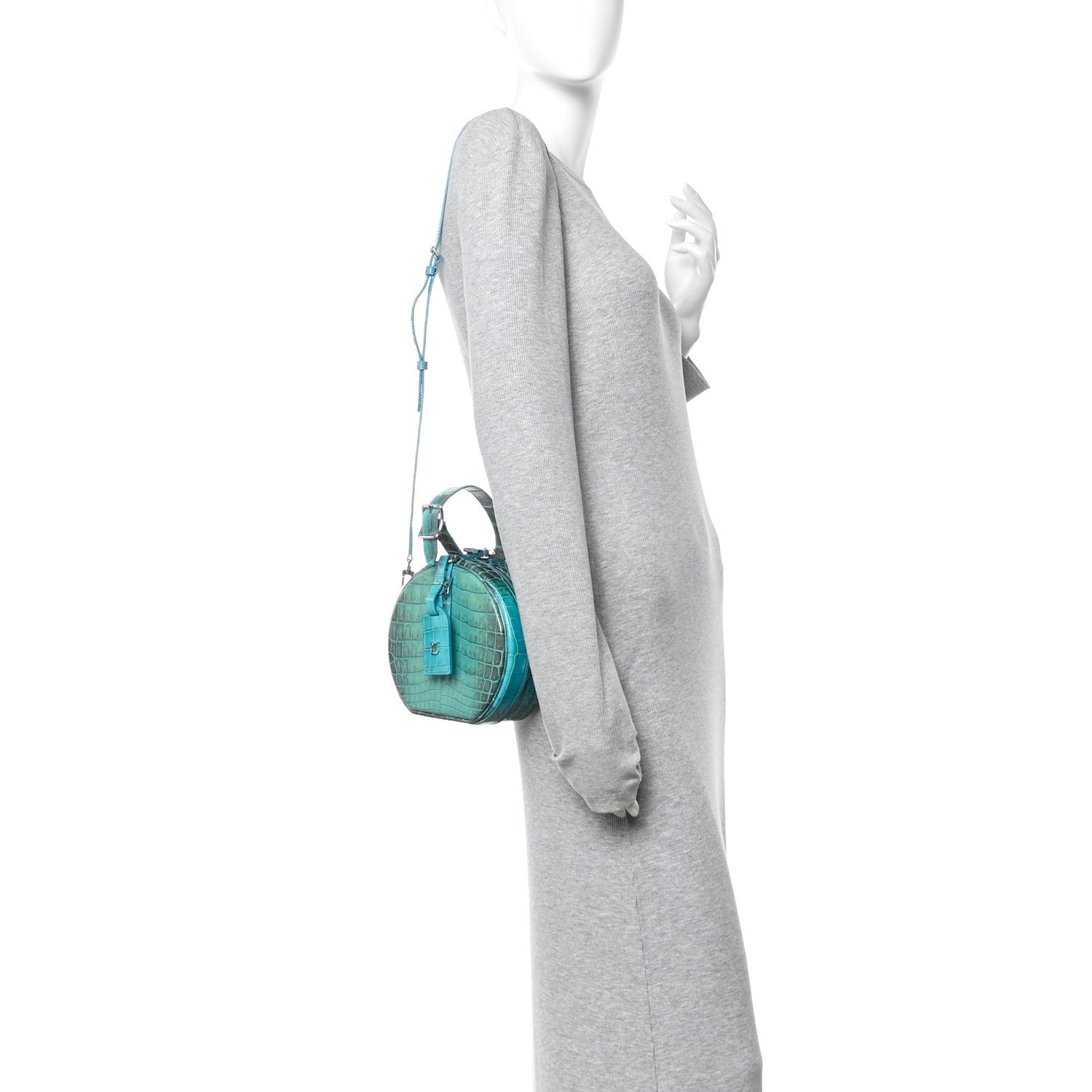 Louis Vuitton Crocodile Petite Boite Chapeau Turquoise