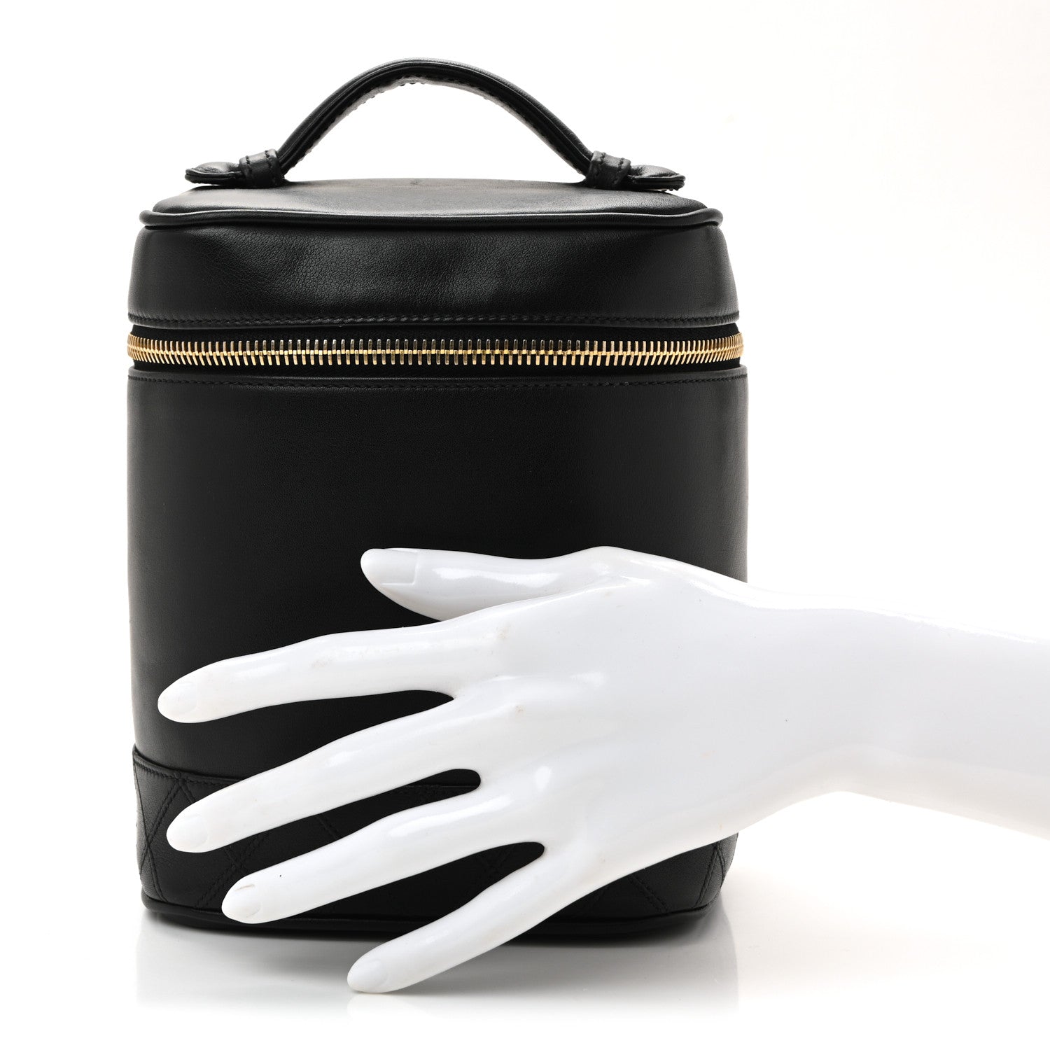 Lambskin Vanity Cosmetic Bag Black