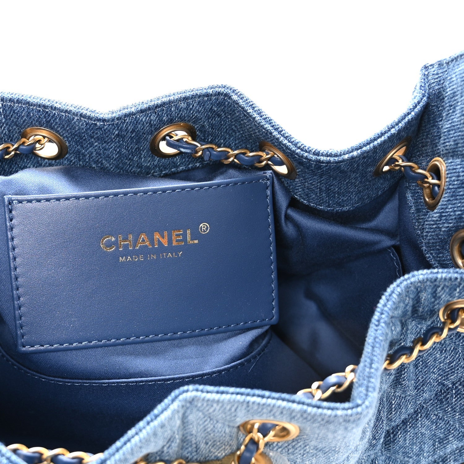 Chanel Washed Denim Quilted Mini Chanel 25 Handbag Blue