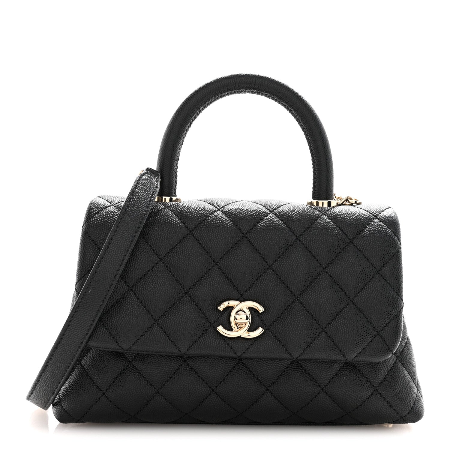 Chanel Caviar Quilted Mini Coco Handle Flap Black