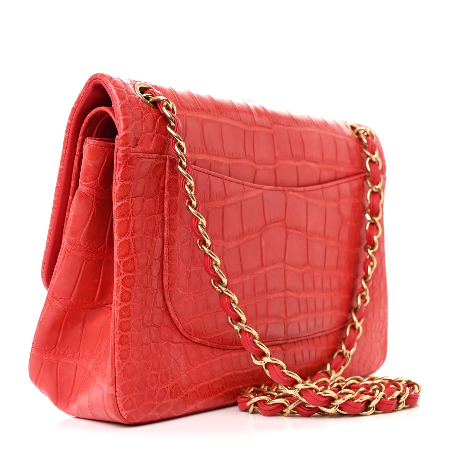 Chanel Alligator Jumbo Double Flap Red