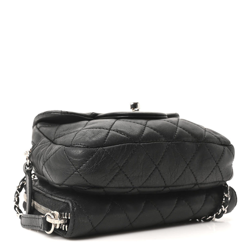 Chanel Lambskin Stitched New Mini Flap Black
