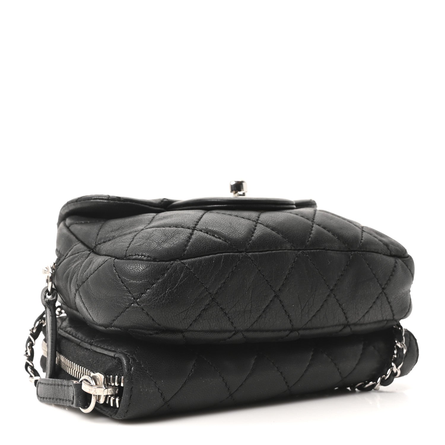 Chanel Lambskin Stitched New Mini Flap Black