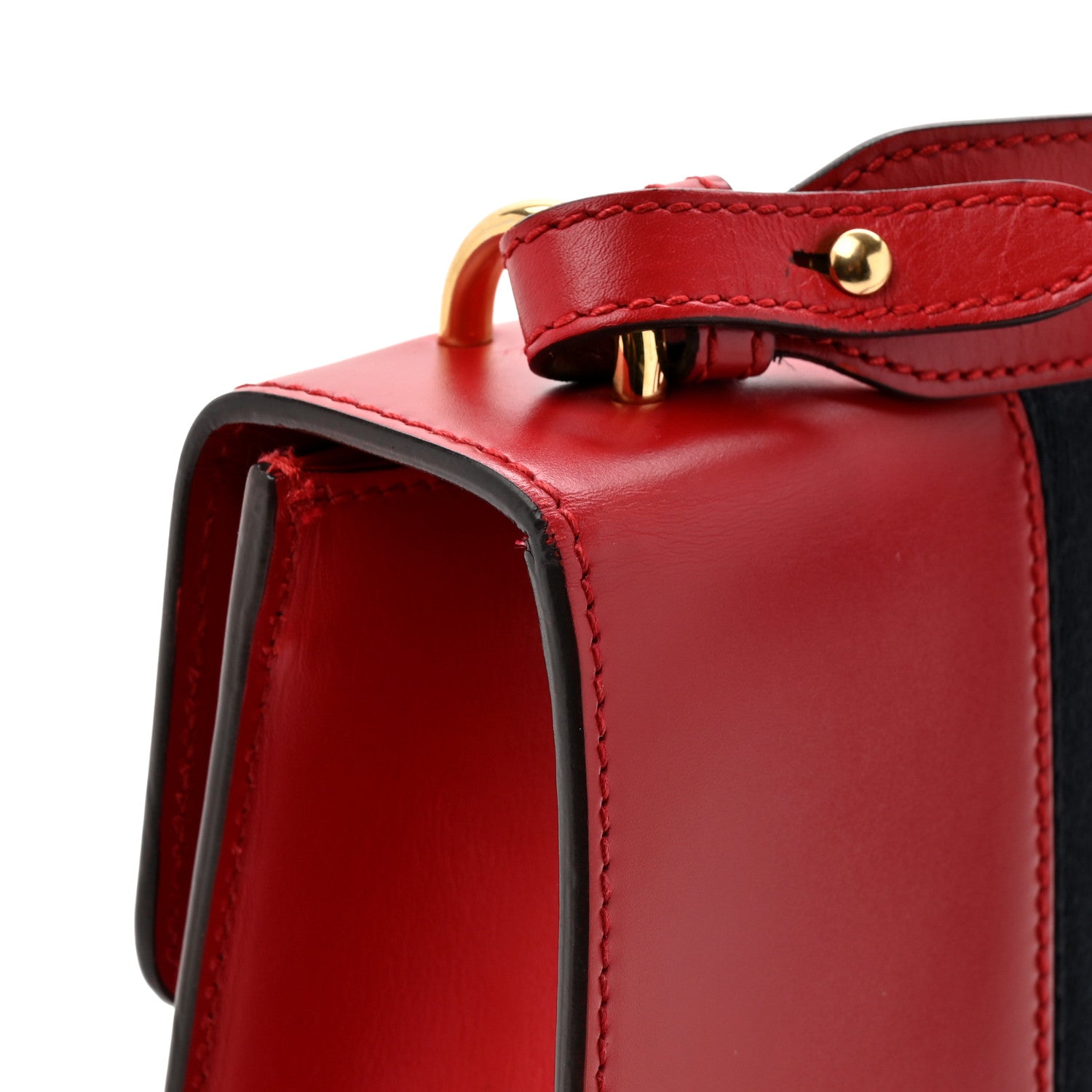 Gucci Calfskin Small Sylvie Shoulder Bag Hibiscus Red
