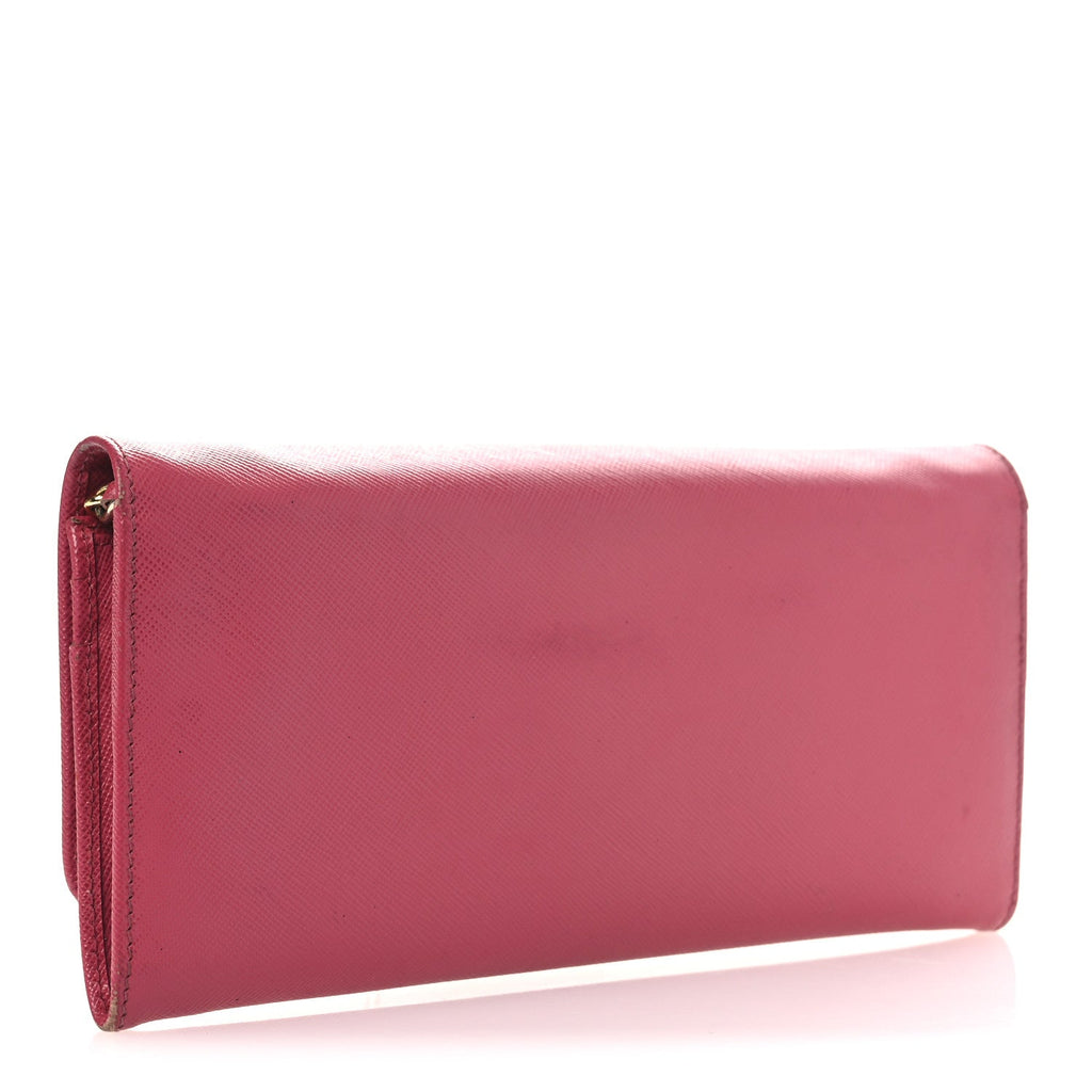 Prada Saffiano Metal Oro Chain Wallet Peonia