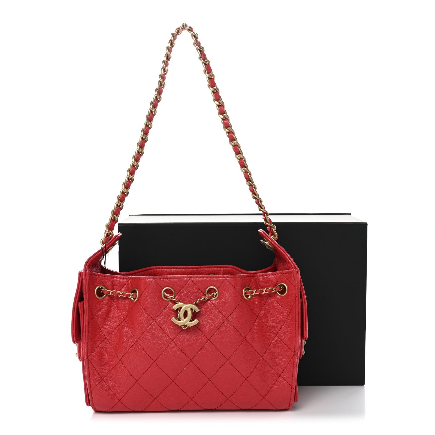 Chanel Caviar Quilted Mini Chanel 25 Handbag Red