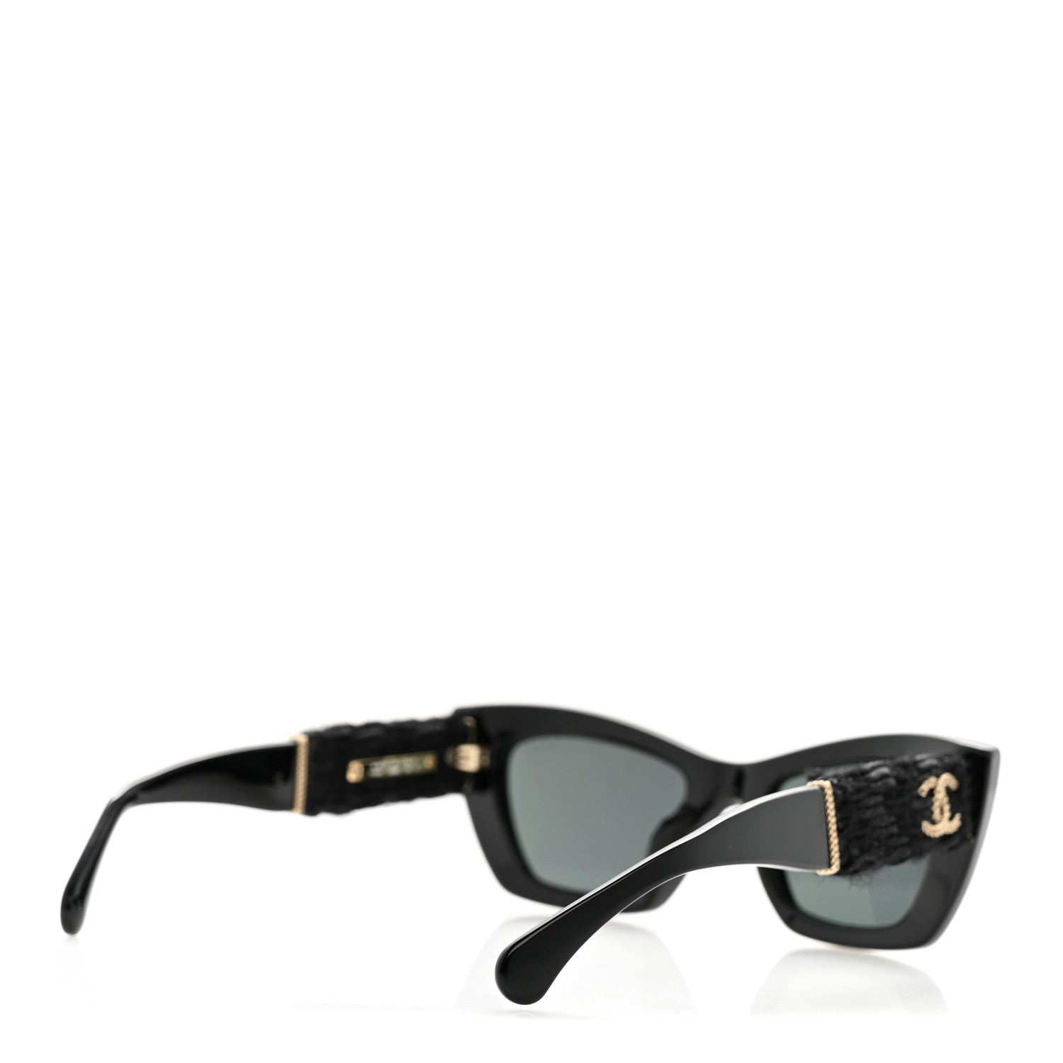 Acetate Tweed CC Cat Eye Sunglasses 71550A Black