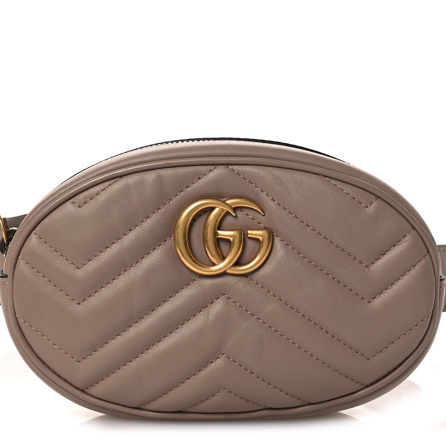 Gucci Calfskin Matelasse GG Marmont Belt Bag 85 34 Porcelain Rose