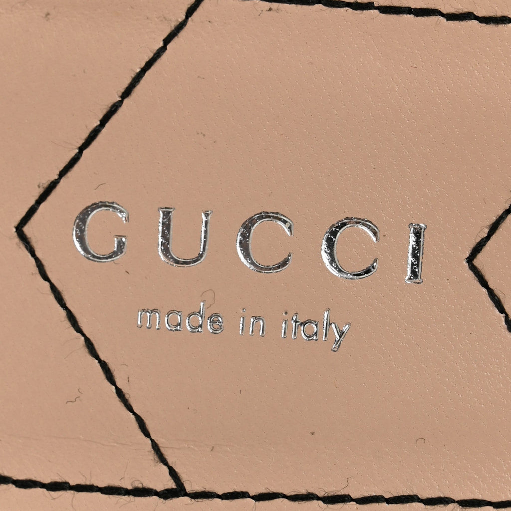 Gucci Calfskin Glitter Double G Slingback Flats 39 Silver Black