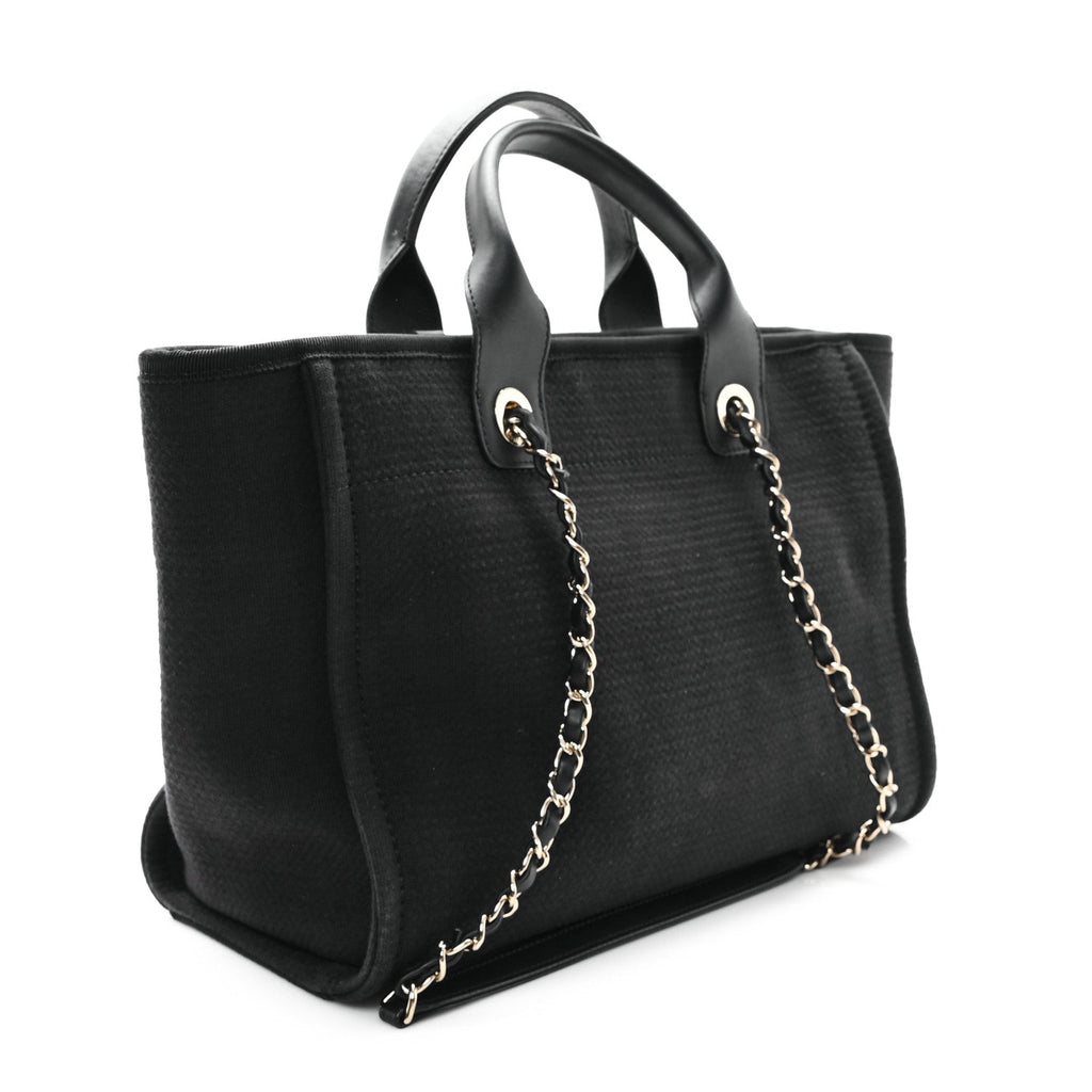 Chanel Mixed Fibers Small Deauville Tote Black