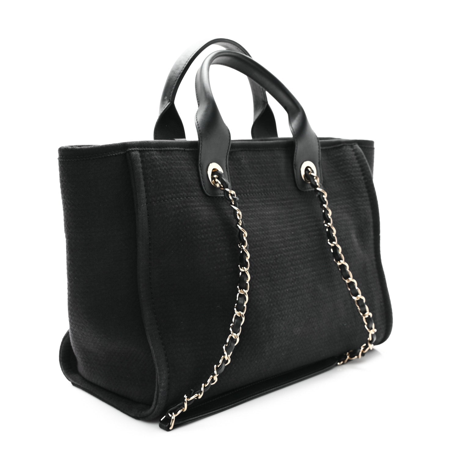 Chanel Mixed Fibers Small Deauville Tote Black