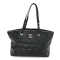 Chanel Glazed Calfskin Large On The Road Tote Black