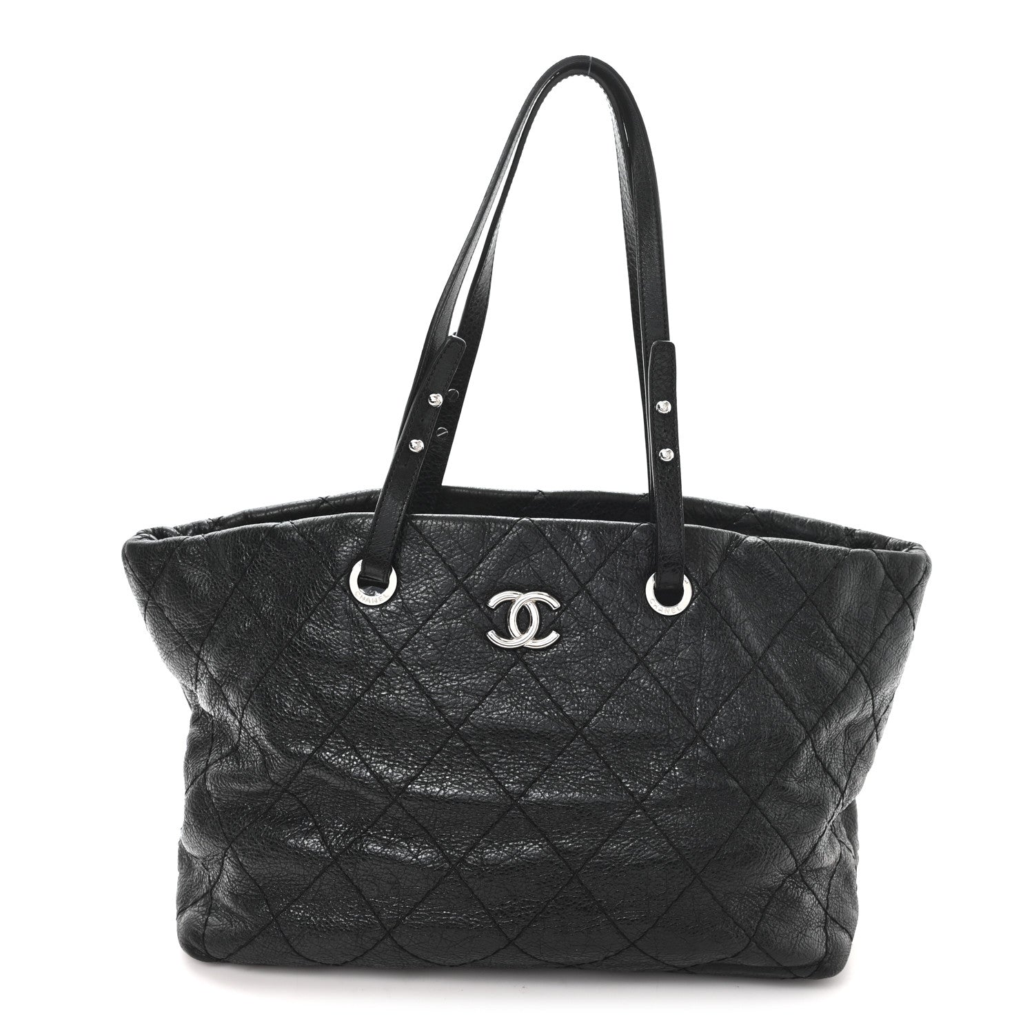 Chanel Glazed Calfskin Large On The Road Tote Black