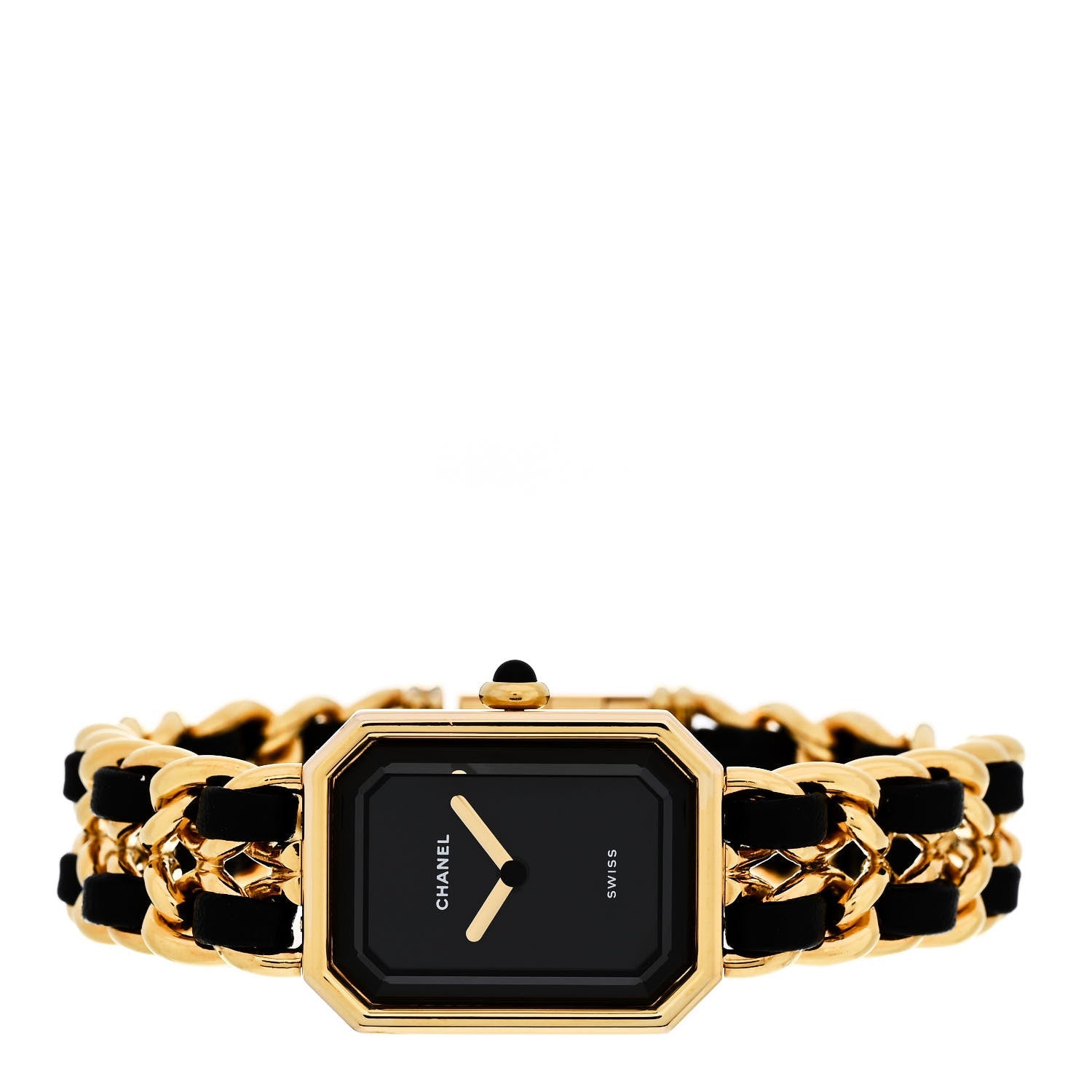 Chanel Stainless Steel Lambskin 20mm Chain Premiere Quartz Watch Gold M