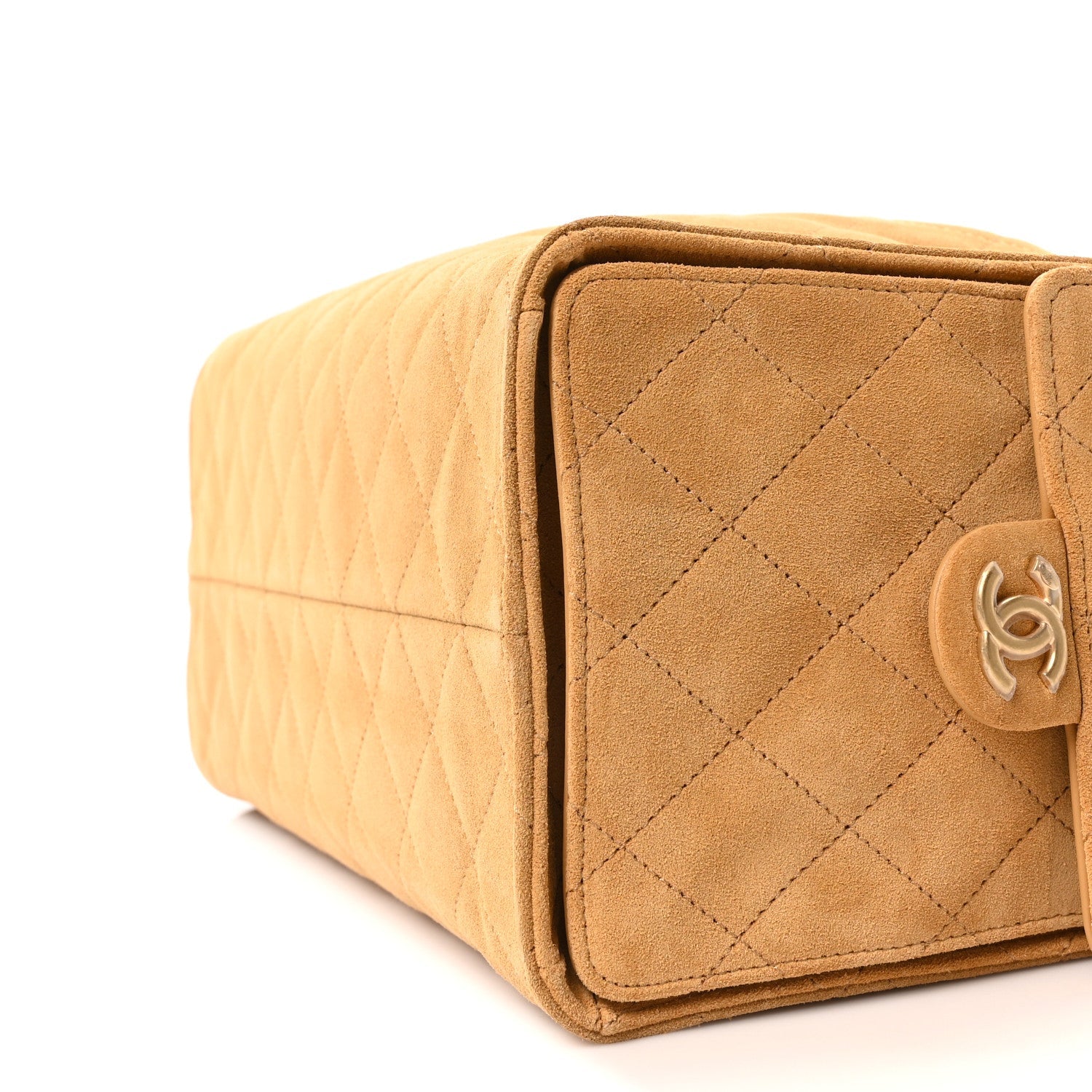 Chanel Suede Quilted Medium Chanel 25 Handbag Beige