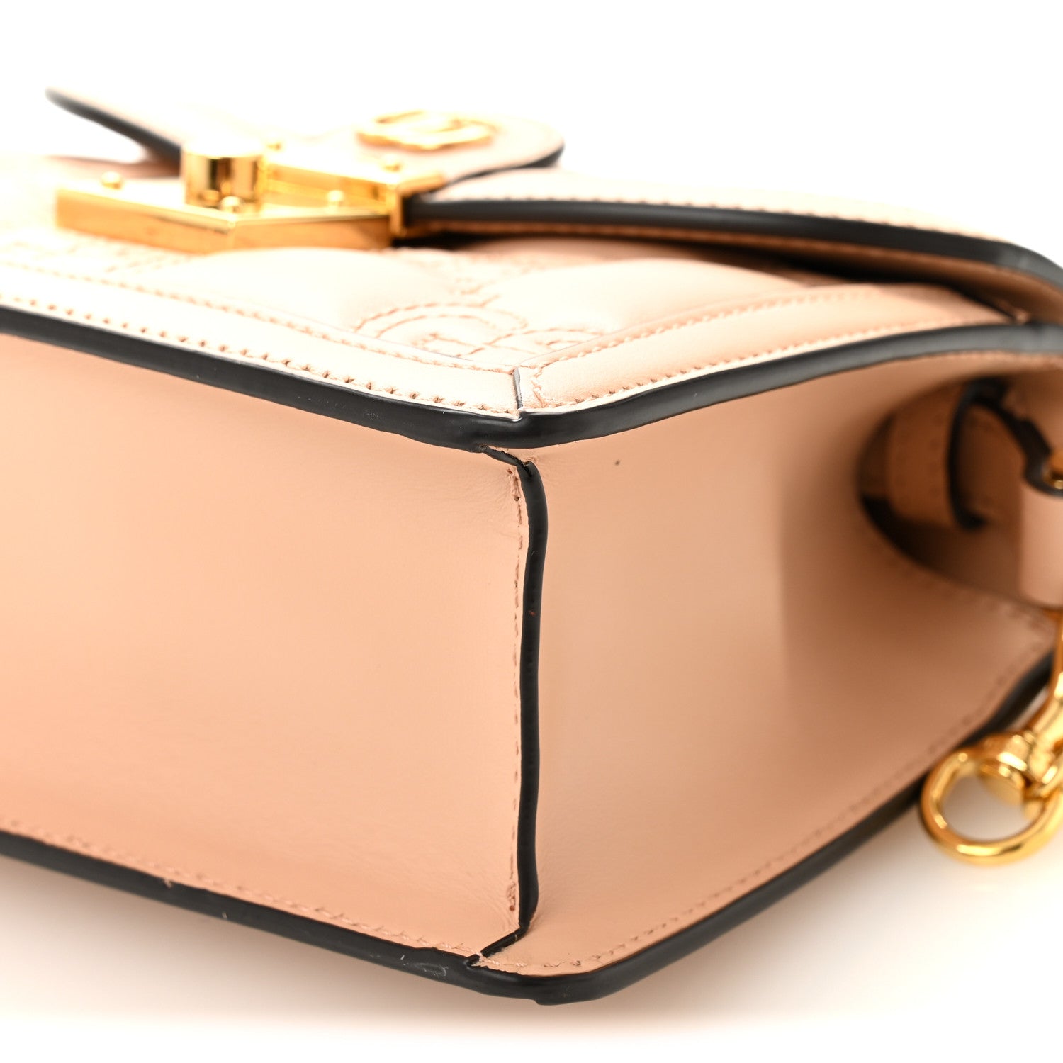 Gucci Calfskin GG Matelasse Mini Chain Top Handle Bag Light Pink