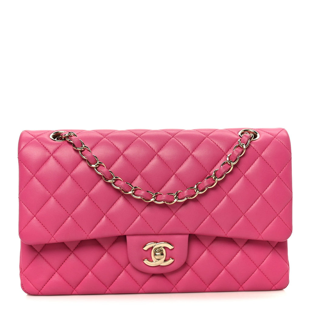 Chanel Lambskin Quilted Medium Double Flap Pink