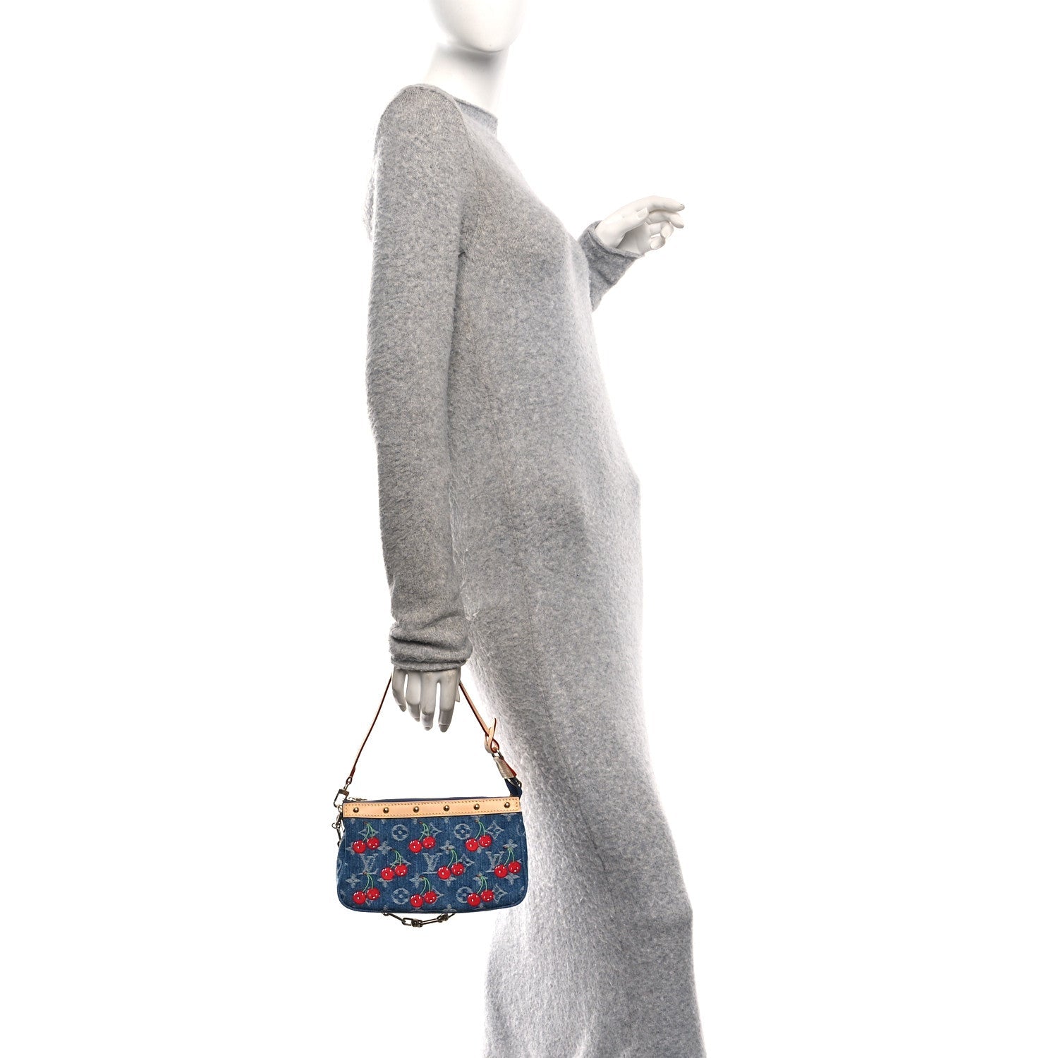 Louis Vuitton LV X TM Monogram Denim Cerises Pochette Accessories Blue