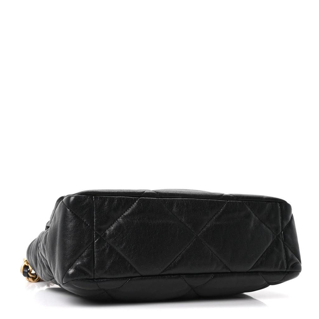 Chanel Goatskin Quilted Large Chanel 19 Flap Black