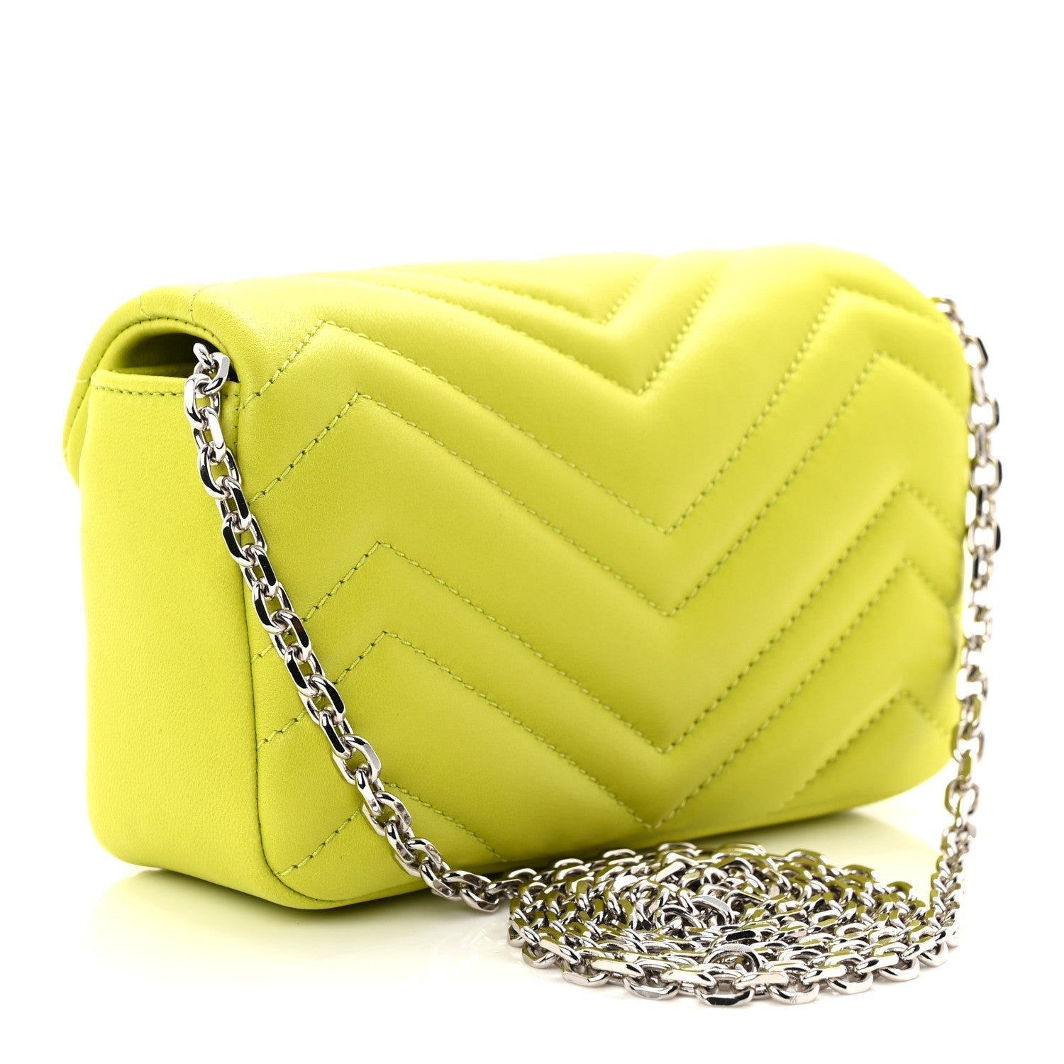 Gucci Lambskin Matelasse Mini GG Marmont Shoulder Bag Firefly