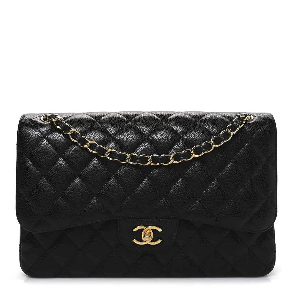 Chanel Caviar Quilted Jumbo Double Flap Black