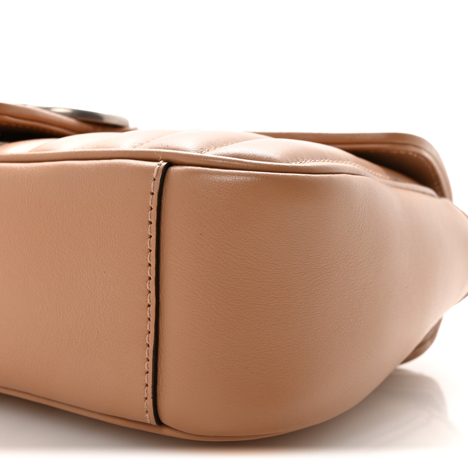 Gucci Calfskin Matelasse Aria Small GG Marmont Shoulder Bag Camelia