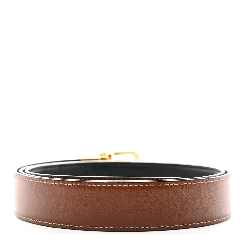 Gucci Textured Dollar Calfskin Ciny Calf Lux Squared Interlocking G 30mm Reversible Belt 105 42 Brown Black