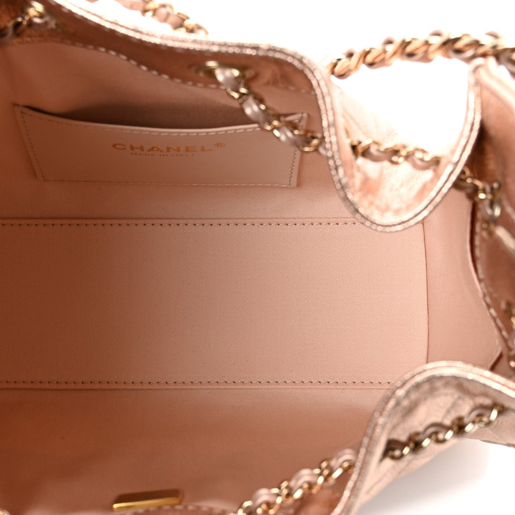 Chanel Metallic Caviar Quilted Mini Chanel 25 Handbag Copper