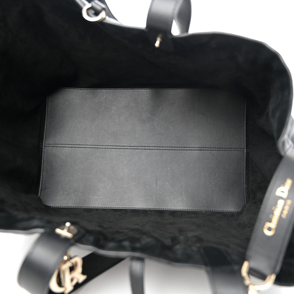 Christian Dior Calfskin Macrocannage Large Toujours Black