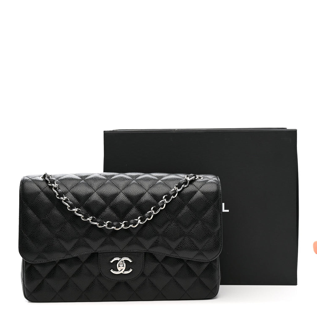 Chanel Caviar Quilted Jumbo Double Flap Black