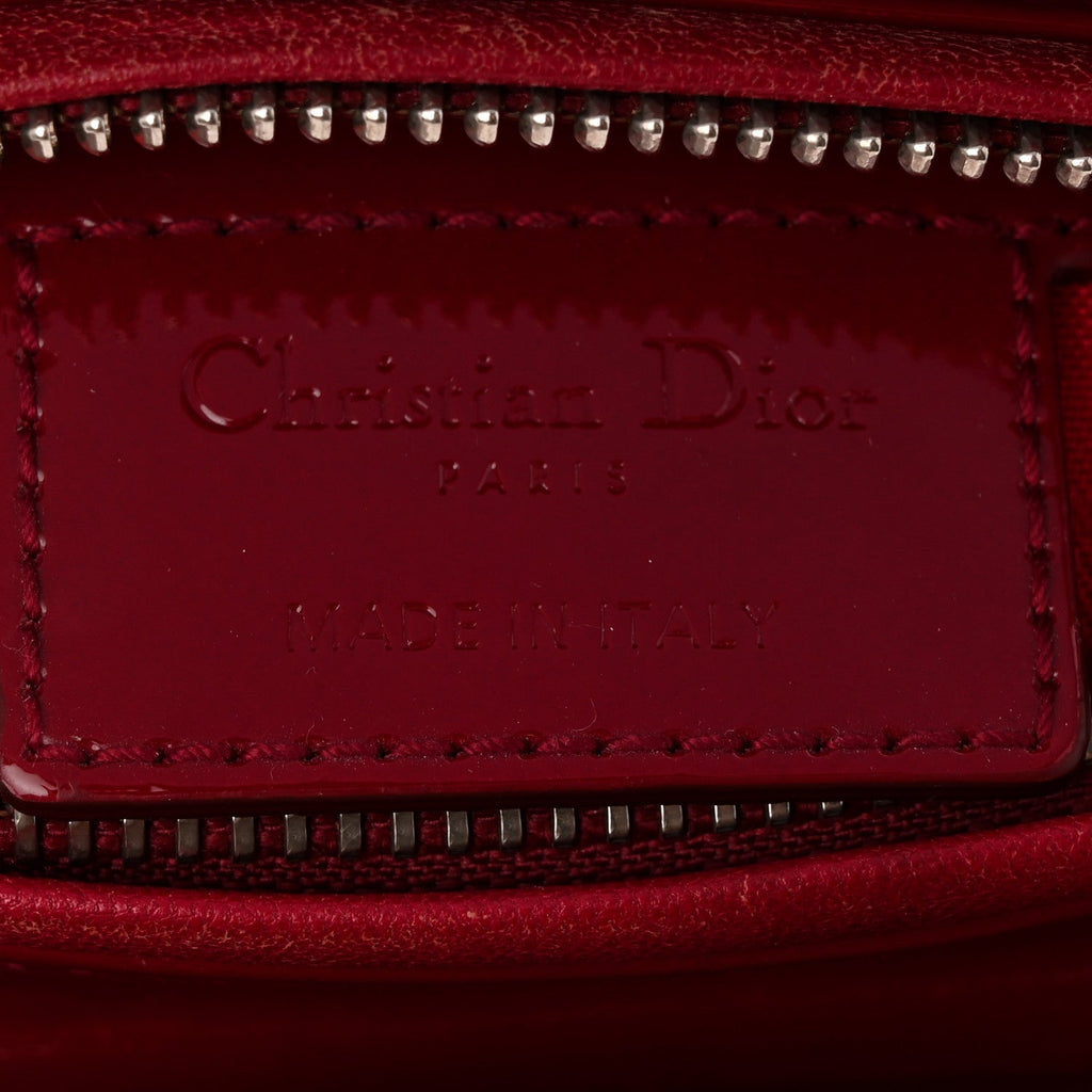 Christian Dior Patent Cannage Medium Lady Dior Red