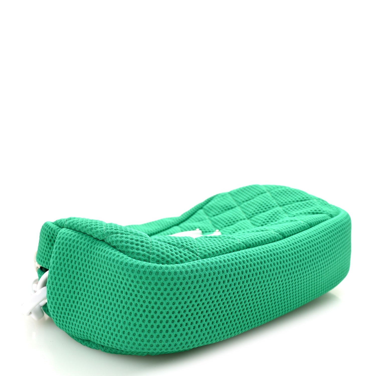 Chanel Mesh Fabric Quilted Camera Bag Green White