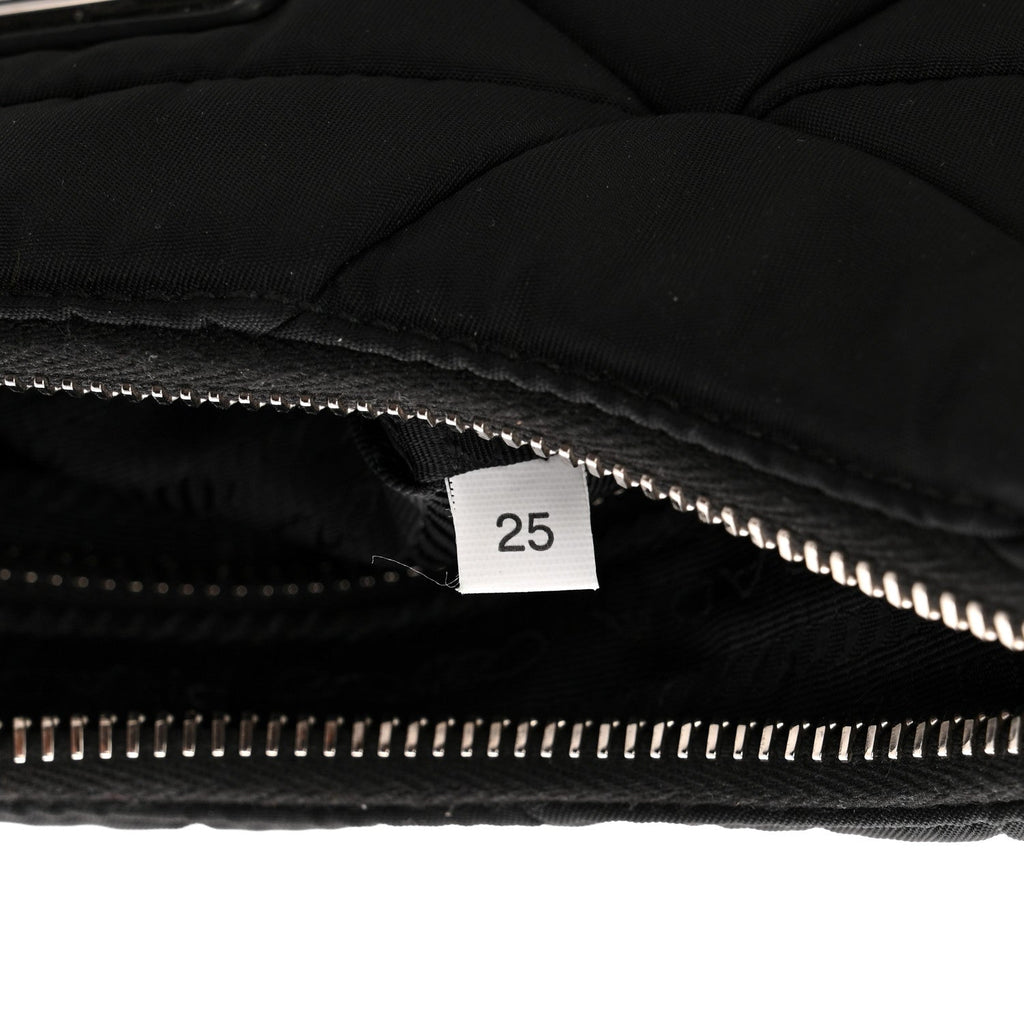 Prada Re-Nylon Triangle Padded Patchwork Shoulder Bag Black