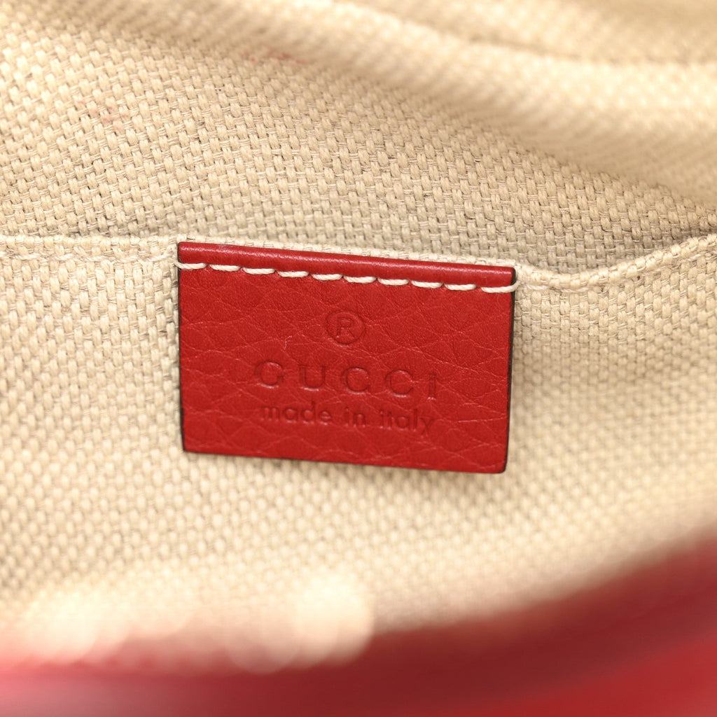Gucci Pebbled Calfskin Small Soho Disco Bag Tabasco Red