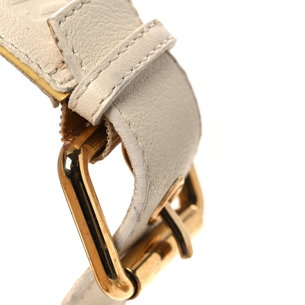 Louis Vuitton Calfskin Monogram Embossed Espadrille Wedge Sandals 36 White