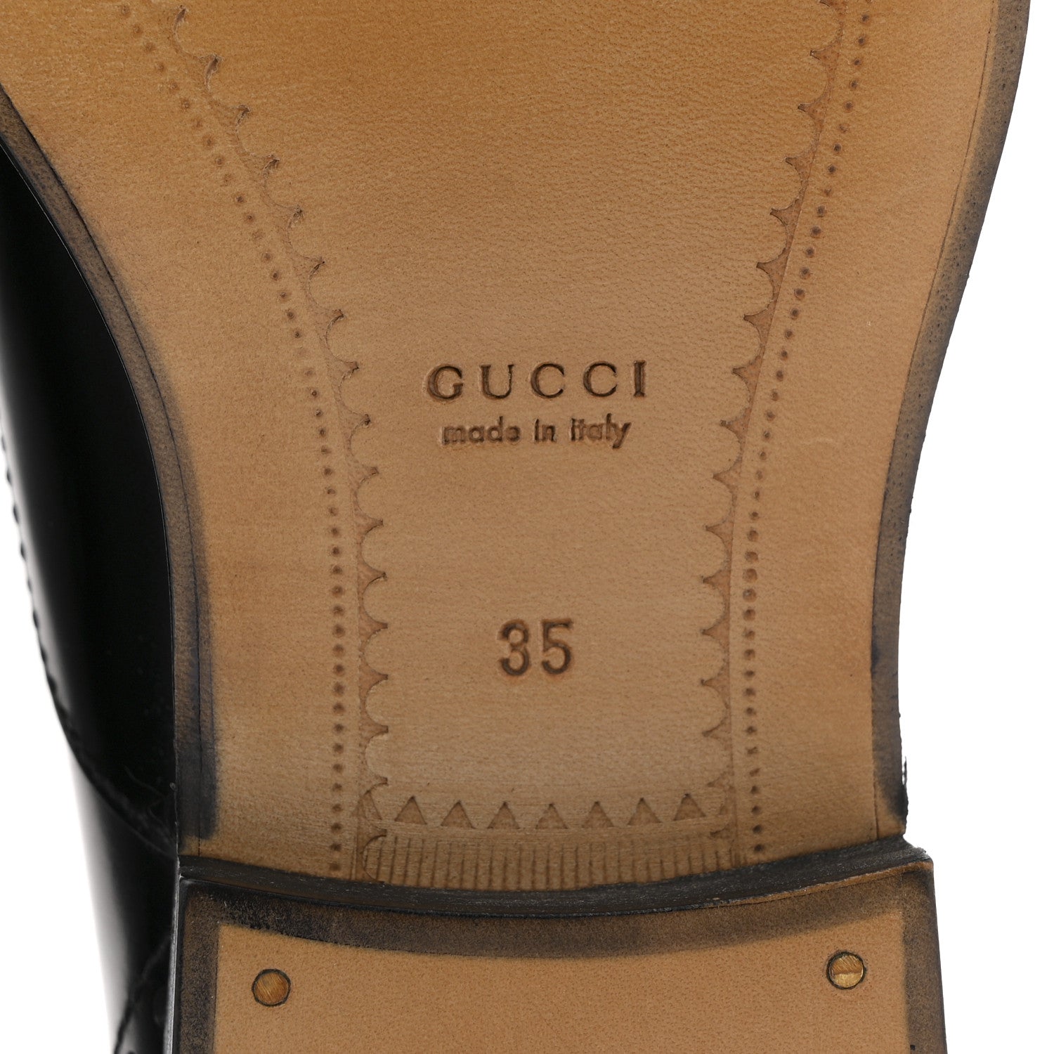 Gucci Glossy Calfskin Tejus Womens Lace Up Loafers 35 Black