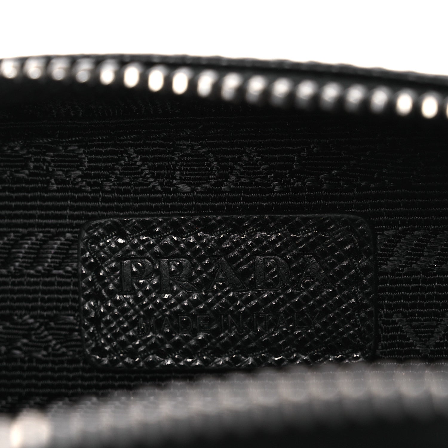 Prada Saffiano Travel Metal Triangle Logo Mini Pouch Shoulder Bag Black