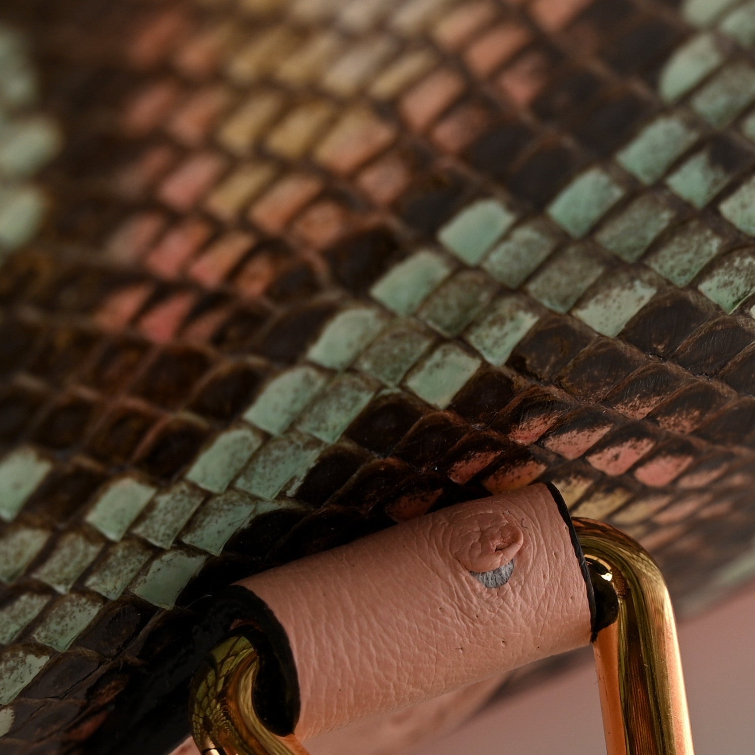 Gucci Snakeskin Ostrich Calfskin Small Jackie 1961 Hobo Pink Multicolor