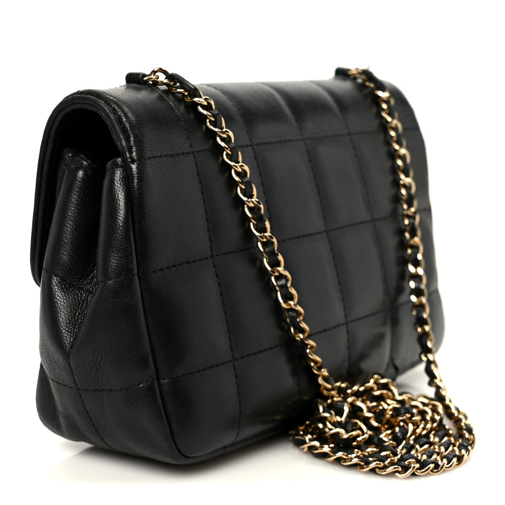 Chanel Lambskin Quilted Mini Chocolate Bar Flap Black