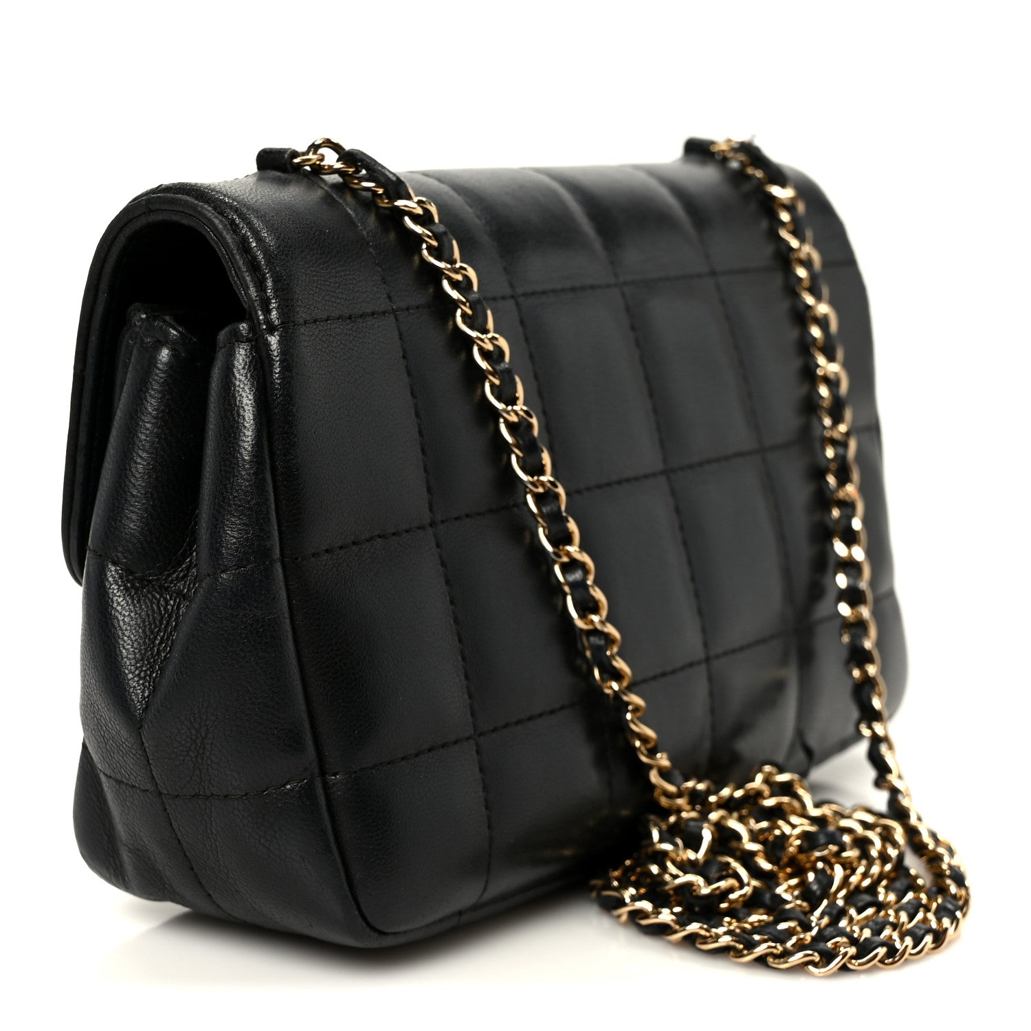 Chanel Lambskin Quilted Mini Chocolate Bar Flap Black
