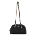 Chanel Denim Quilted Clutch With Chain Dark Blue Orange