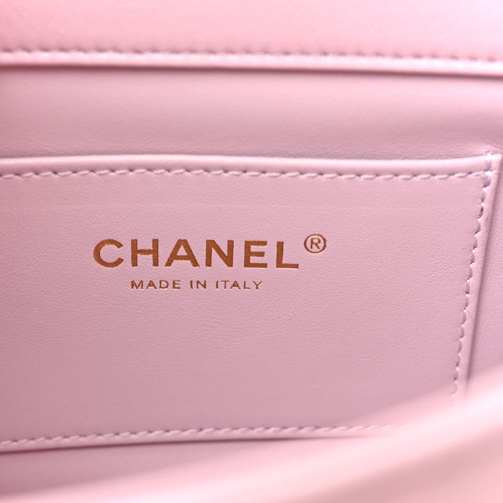 Chanel Lambskin Quilted Pearl Small Flap Light Purple