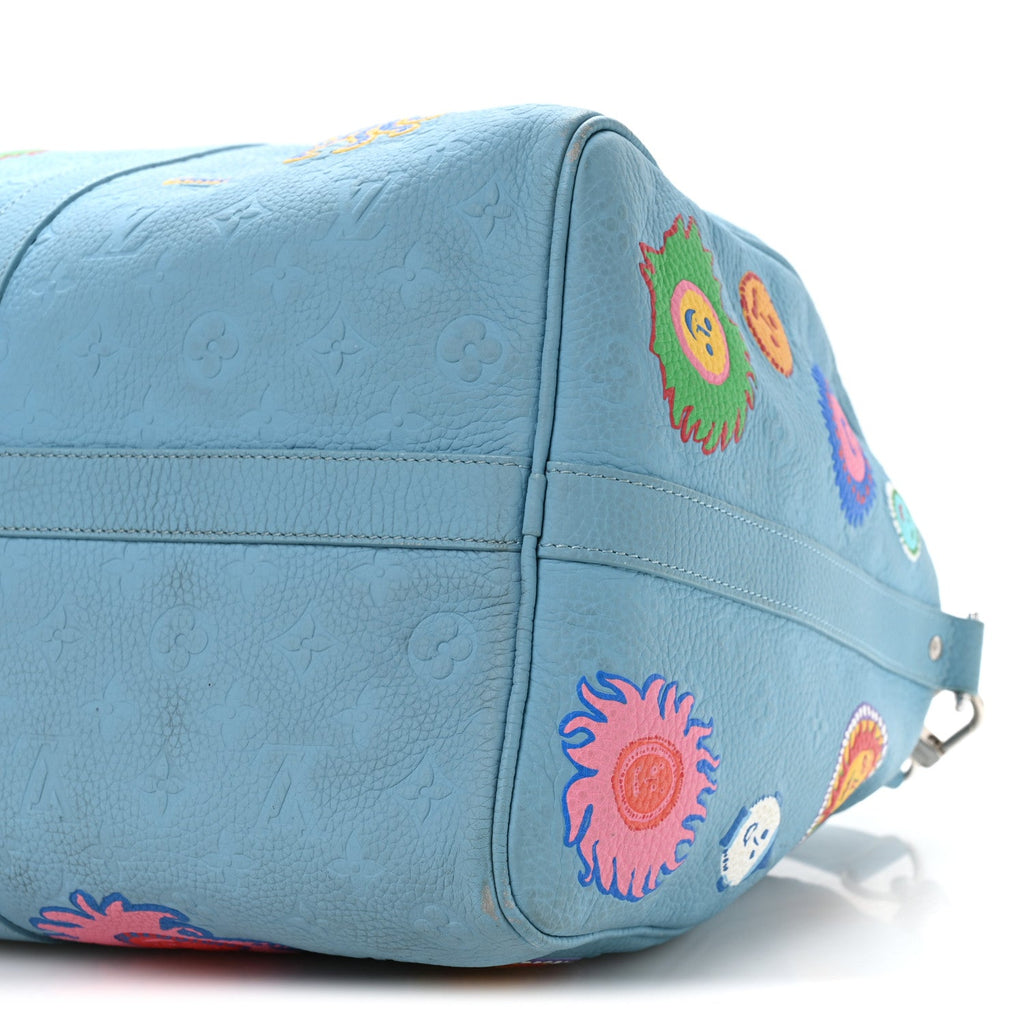 Louis Vuitton LV X YK Taurillon Monogram Keepall Bandouliere 50 Blue Multicolor