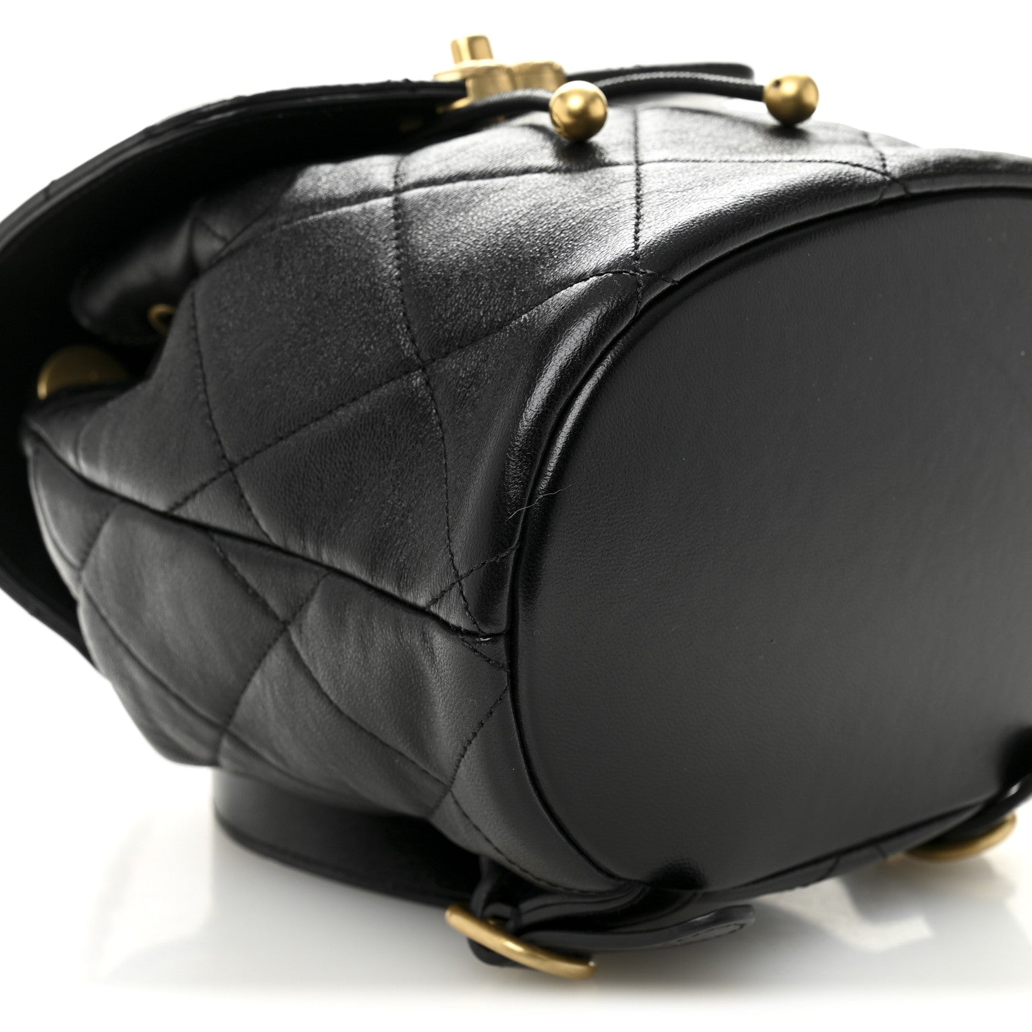 Chanel Lambskin Quilted Logo Mini Backpack Black