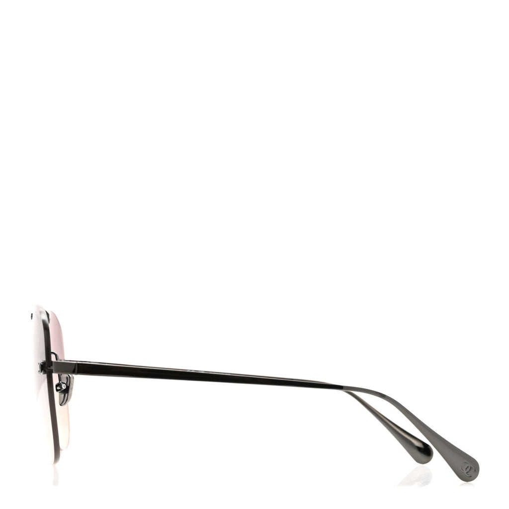 Chanel Titanium CC Pilot Aviator Sunglasses 4285-T Dark Grey