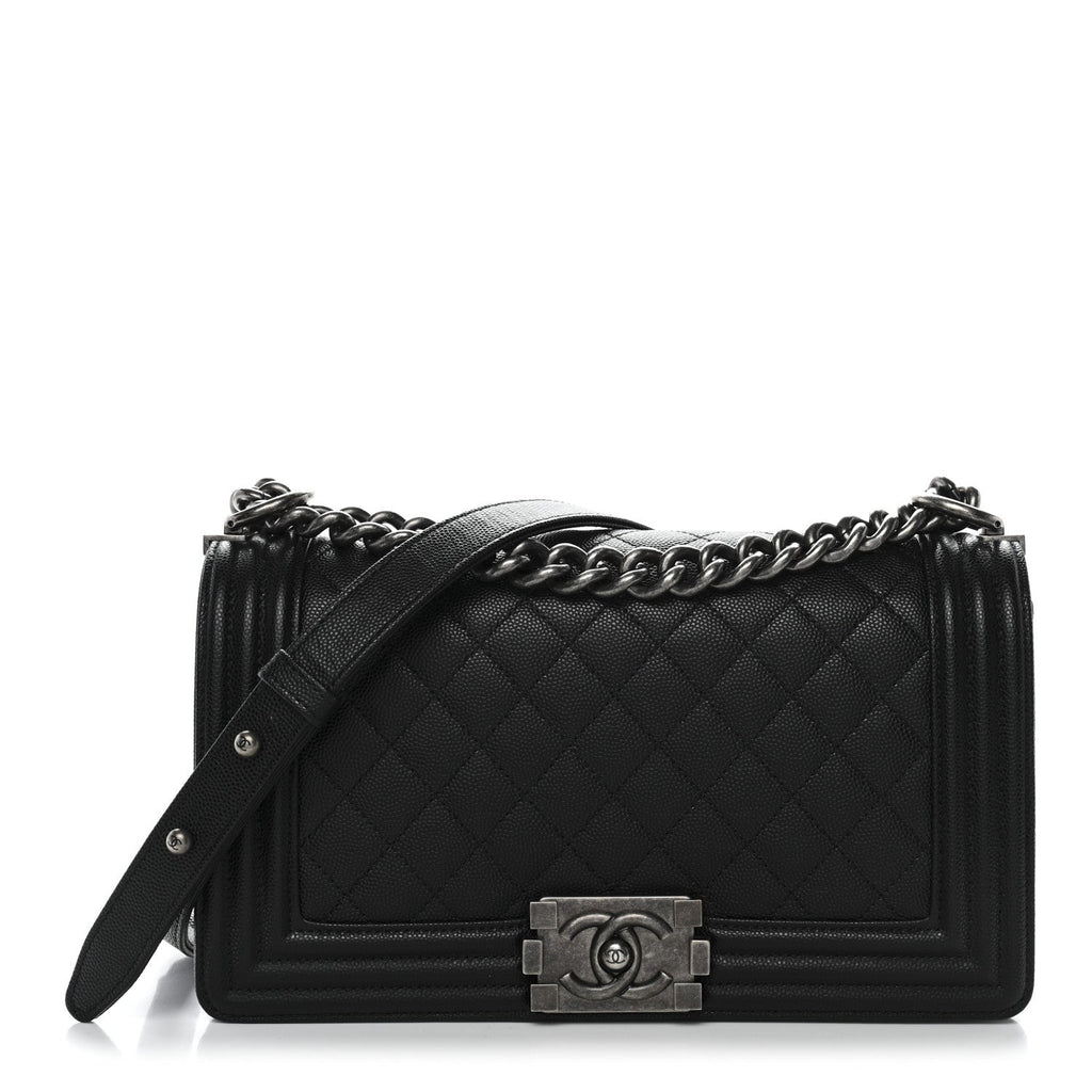 Chanel Caviar Quilted Medium Boy Flap Black