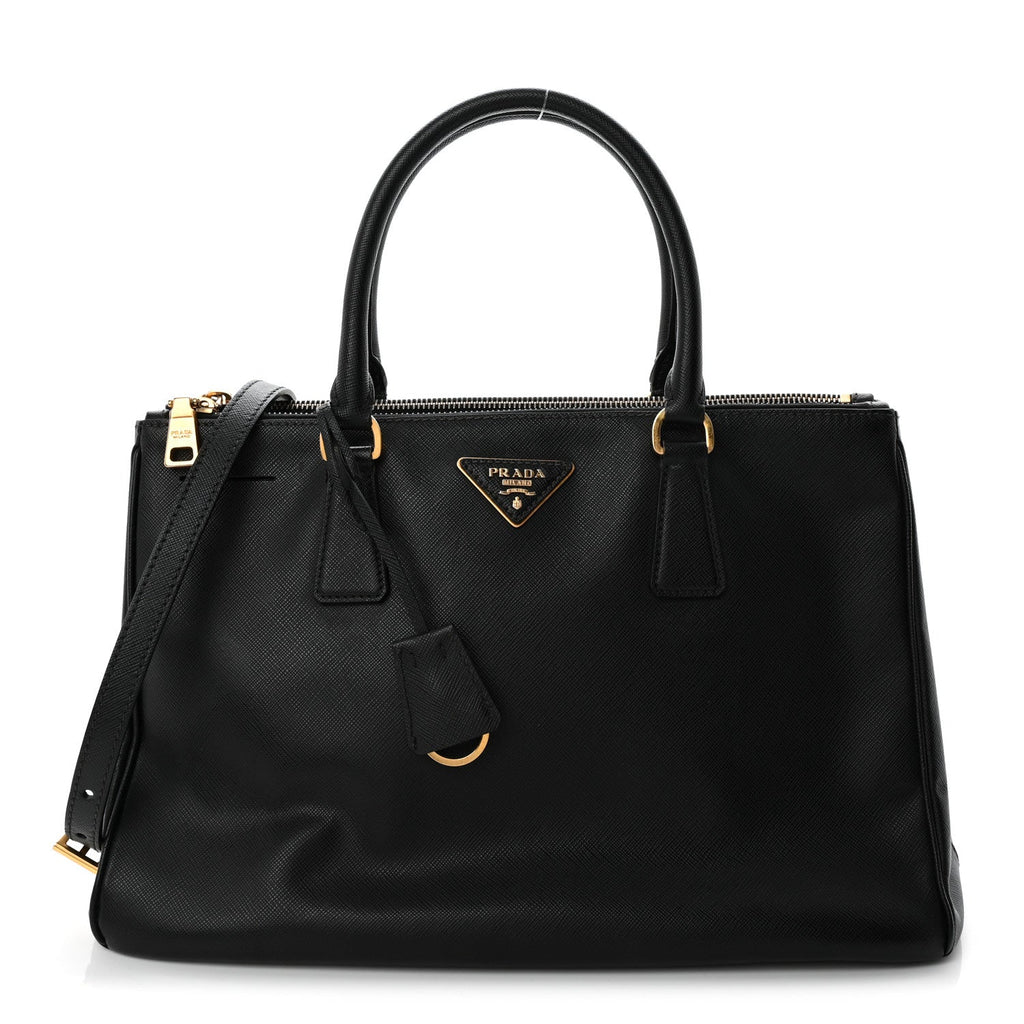 Prada Saffiano Medium Galleria Double Zip Tote Black